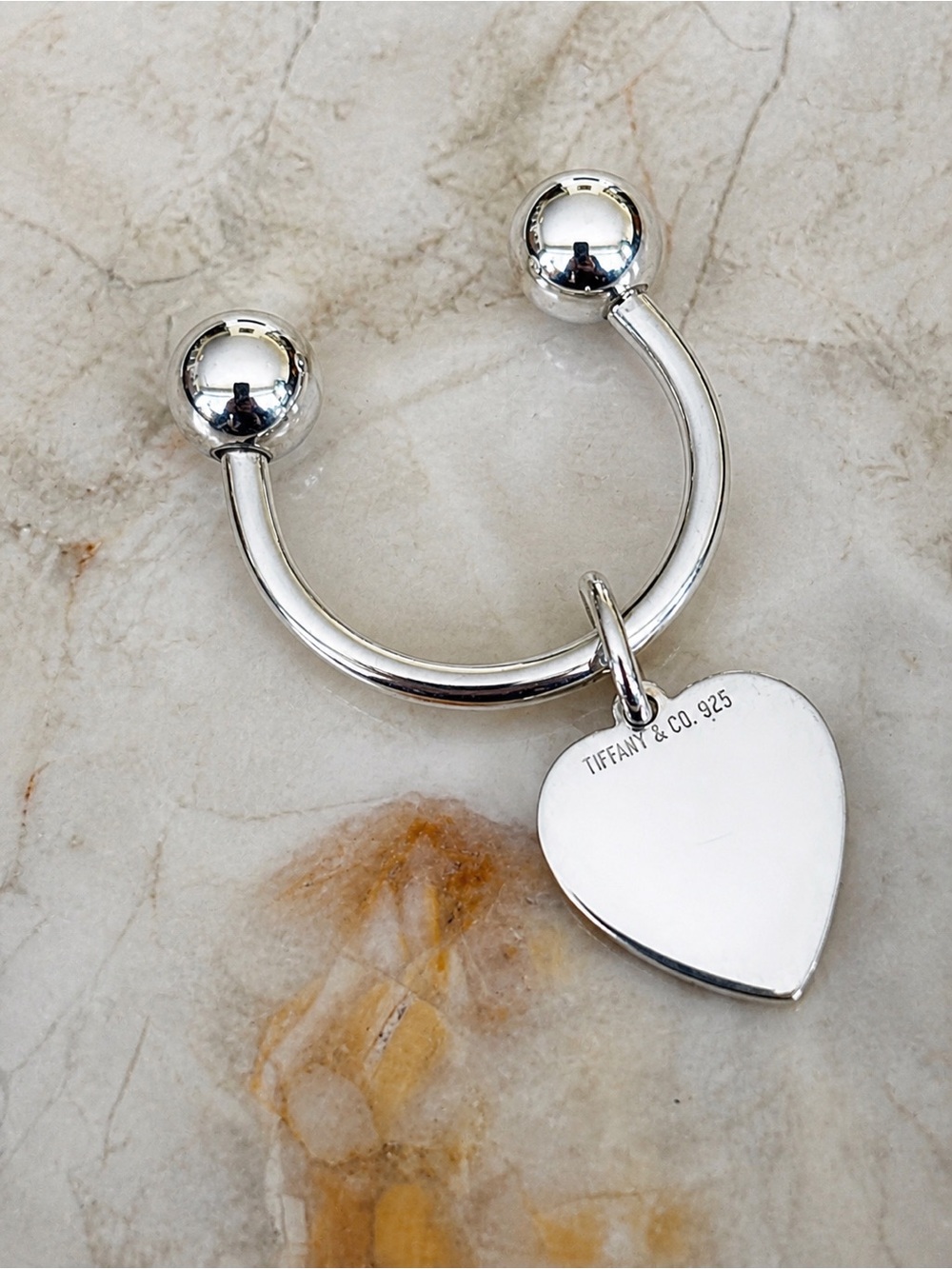Authentic Tiffany & Co. 925 Sterling Silver Heart Tag Keychain